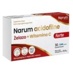 Narum Acidofilne Żelazo + witamina C 600 mg, 30 kapsułek
