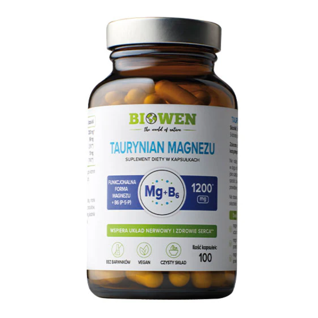 87 Taurynian magnezu + Witamina B6 Biowen 100 kapsułek - obrazek 1